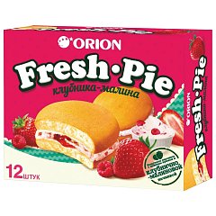Печенье ORION "Fresh-Pie Strawberry-raspberry", клубника малина, 300 г, (12 штук х 25 г), ш/к 54607, О0000017465 фото