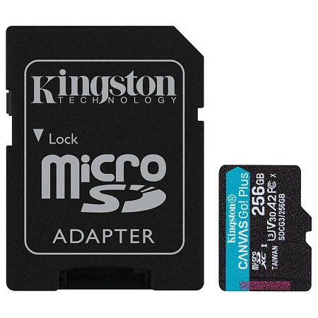 Карта памяти microSDXC 256GB KINGSTON Canvas Go Plus UHS-I U3, 170 Мб/с (class 10), SDCG3/256GB фото
