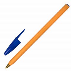 Ручка шариковая STAFF "Basic Orange BP-01", письмо 750 метров, СИНЯЯ, длина корпуса 14 см, узел 1 мм, 143740 фото