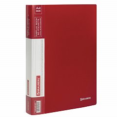 Папка 60 вкладышей BRAUBERG стандарт, красная, 0,8 мм, 228683 фото