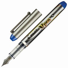 Ручка перьевая PILOT V-Pen, СИНЯЯ, корпус серый, линия письма 0,58 мм, SVP-4M L фото