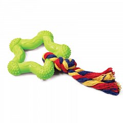 Игрушка для собак из ц/литой резины "Звездочка с веревкой", d75/150мм, Triol фото