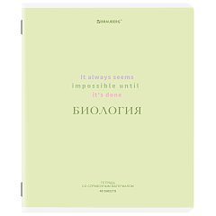 Тетрадь предметная CREATIVE 48л, обложка картон, БИОЛОГИЯ, клетка, подсказ, BRAUBERG, 405112 фото