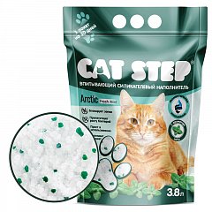 Наполнитель впитывающий силикагелевый CAT STEP Arctic Fresh Mint, 3,8 л фото