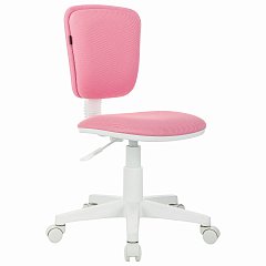Кресло детское BRABIX "Joy MG-204W", без подлокотников, пластик белый, ткань TW, розовое, 533011 фото