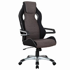Кресло компьютерное BRABIX "Techno GM-002", ткань, черное/серое, вставки белые, 531815 фото