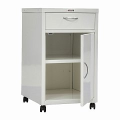 Тумба медицинская подкатная HILFE "МД ТП-2" 710х420х490 мм, с ящиком, цвет белый, S26199402209 фото
