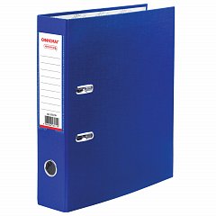 Папка-регистратор ОФИСМАГ с арочным механизмом, покрытие из ПВХ, 75 мм, синяя, 225749 фото