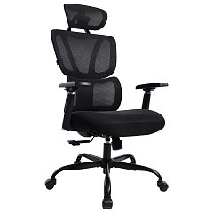 Кресло BRABIX PREMIUM "Fargo ER-710", синхромеханизм, 3D подлокотники, сетка/ткань TW, черное, 532949 фото