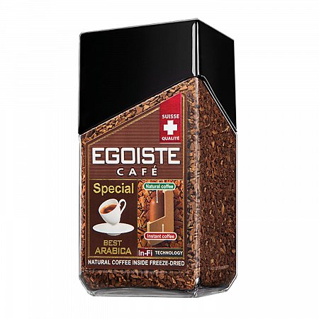 Кофе молотый в растворимом EGOISTE "Special", натуральный, 100 г, 100% арабика, стеклянная банка, 8606 фото