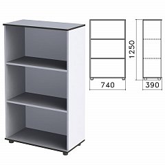 Шкаф (стеллаж) "Монолит", 740х390х1250 мм, 2 полки, цвет серый, ШМ51.11 фото