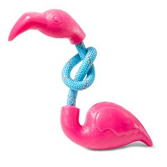 Игрушка для собак из термопластичной резины "Фламинго с веревкой", 235/125мм, Triol фото