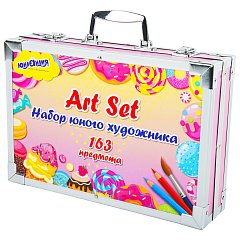 Набор ЮНОГО ХУДОЖНИКА "Candy Land" для рисования и творчества в кейсе ЮНЛАНДИЯ, 163 предмета, 664633 фото