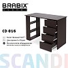 Стол письменный/компьютерный BRABIX "Scandi CD-016", 1100х500х750мм, 4 ящика, венге, 641893, ЦБ013707-3