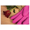 Перчатки резиновые, х/б напыление, рифленые пальцы, размер S, Роза, 65 г, ПРОЧНЫЕ, с удлиненной манжетой, YORK, 92390