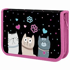 Пенал ЮНЛАНДИЯ, 1 отделение, картон с эффектом soft-touch, 19х11 см, Cat squad, 273493 фото