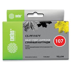 Картридж струйный CACTUS (CS-PFI107Y) для CANON PF680/685/780/785, желтый фото