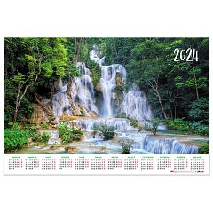 Календарь настенный листовой на 2024 г., формат А1 90х60 см, "Величие водопадов", HATBER, Кл1_29582 фото