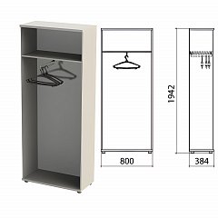 Шкаф (каркас) для одежды "Этюд", 800х384х1942 мм, серый, 400001-03 фото