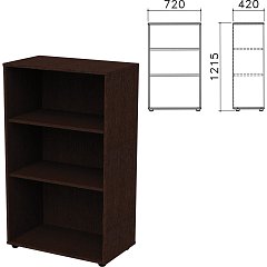 Шкаф (стеллаж) "Приоритет", 720х420х1215 мм, 2 полки, венге, К-933, К-933 венге фото