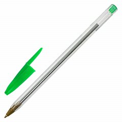 Ручка шариковая STAFF "Basic Budget BP-04", ЗЕЛЕНАЯ, линия письма 0,5 мм, с штрихкодом, 143871 фото