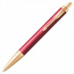 Ручка шариковая PARKER "IM Premium Red GT", корпус красный лак, позолоченные детали, синяя, 2143644 фото
