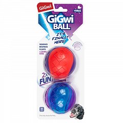 Игрушка для собак Два мяча с пищалкой 6см, серия GiGwi BALL фото