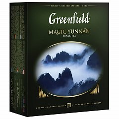 Чай GREENFIELD (Гринфилд) "Magic Yunnan" ("Волшебный Юньнань"), черный, 100 пакетиков в конвертах по 2 г, 0583-09 фото