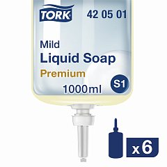 Картридж с жидким мылом одноразовый TORK (Система S1) Premium, 1 л, 421501, 420501 фото