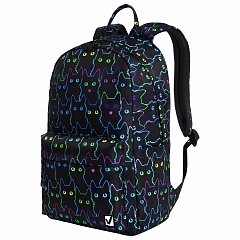 Рюкзак BRAUBERG DREAM универсальный с карманом для ноутбука, эргономичный, "Neon cats", 42х26х14 см, 270771 фото