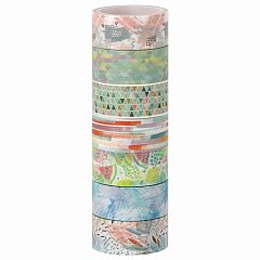 Клейкие WASHI-ленты для декора "Микс №1", 15 мм х 3 м, 7 цветов, рисовая бумага, ОСТРОВ СОКРОВИЩ, 661709 фото