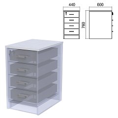 Крышка для тумбы приставной (АТ-07) "Арго", 440х600х22 мм, серый фото