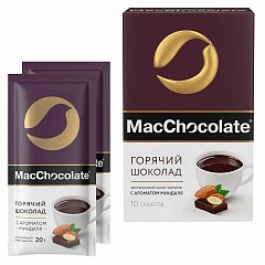 Горячий шоколад MACCHOCOLATE растворимый с ароматом миндаля, 10 пакетиков по 20 г, ш/к 02353, 64385 фото