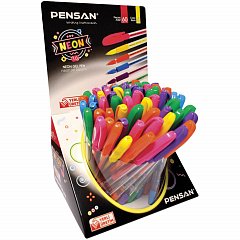 Ручка гелевая PENSAN "Neon Gel", НЕОН АССОРТИ, узел 1 мм, линия письма 0,5 мм, дисплей, 2290/S фото