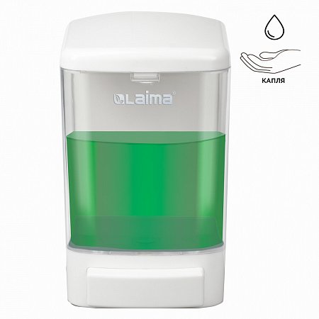 Дозатор для жидкого мыла LAIMA, НАЛИВНОЙ, 1 л, белый, ABS-пластик, 601794 фото