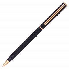 Ручка подарочная шариковая BRAUBERG "Slim Black", корпус черный, узел 1 мм, линия письма 0,7 мм, синяя, 141402 фото