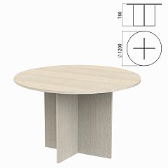 Стол для переговоров круглый "Арго", 1200х1200х760 мм, ясень шимо фото