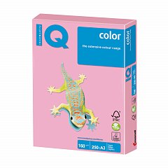 Бумага цветная IQ color БОЛЬШОЙ ФОРМАТ (297х420 мм), А3, 160 г/м2, 250 л., пастель, розовая, PI25 фото