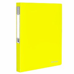 Папка 40 вкладышей BRAUBERG "Neon", 25 мм, неоновая желтая, 700 мкм, 227453 фото