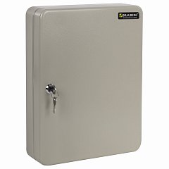 Шкафчик (Ключница) на 140 ключей BRAUBERG, 370х280х80 мм, с замком, +140 брелоков, серый, 290340 фото