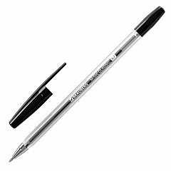 Ручка шариковая BRAUBERG "M-500 CLASSIC", ЧЕРНАЯ, корпус прозрачный, узел 0,7 мм, линия письма 0,35 мм, 143445 фото