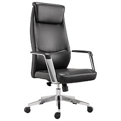 Кресло офисное BRABIX PREMIUM "Jazz EX-757", синхромеханизм, алюминий, экокожа, черное, 532489 фото