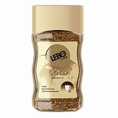 Кофе растворимый LEBO "Gold" 100 г, стеклянная банка, сублимированный фото