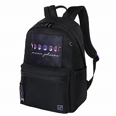 Рюкзак BRAUBERG FASHION CITY универсальный, потайной карман, "Moon", черный, 44х31х16 см, 270807 фото