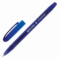 Ручка шариковая масляная BRAUBERG "Flight", СИНЯЯ, корпус синий, узел 0,7 мм, линия письма 0,35 мм, 143343, OBP369 фото