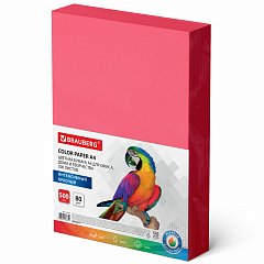 Бумага цветная BRAUBERG, А4, 80 г/м2, 500 л., интенсив, красная, для офисной техники,, 115215 фото