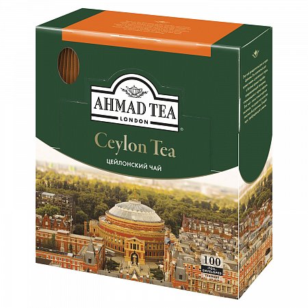 Чай AHMAD "Ceylon Tea", черный, 100 пакетиков с ярлычками по 2 г, 163i-08 фото