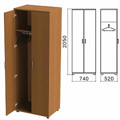 Шкаф для одежды "Монолит", 740х520х2050 мм, цвет орех гварнери, ШМ50.3 фото
