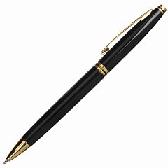 Ручка подарочная шариковая BRAUBERG "De Luxe Black", корпус черный, узел 1 мм, линия письма 0,7 мм, синяя, 141411 фото