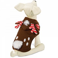 Свитер "Рождественский олень" L, коричневый, размер 35см, Triol фото